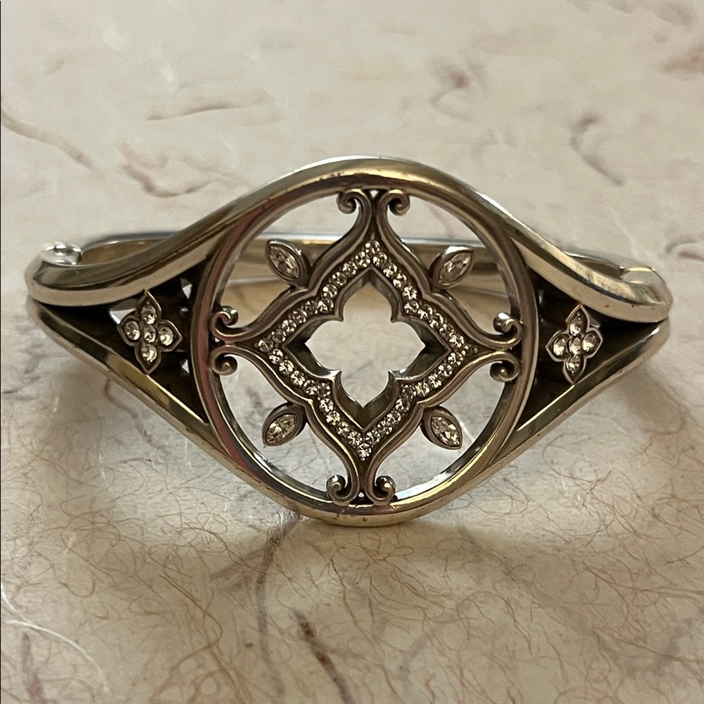 Elegant Brighton “Morena” silver plated hinge bracelet with Swarovski crystals